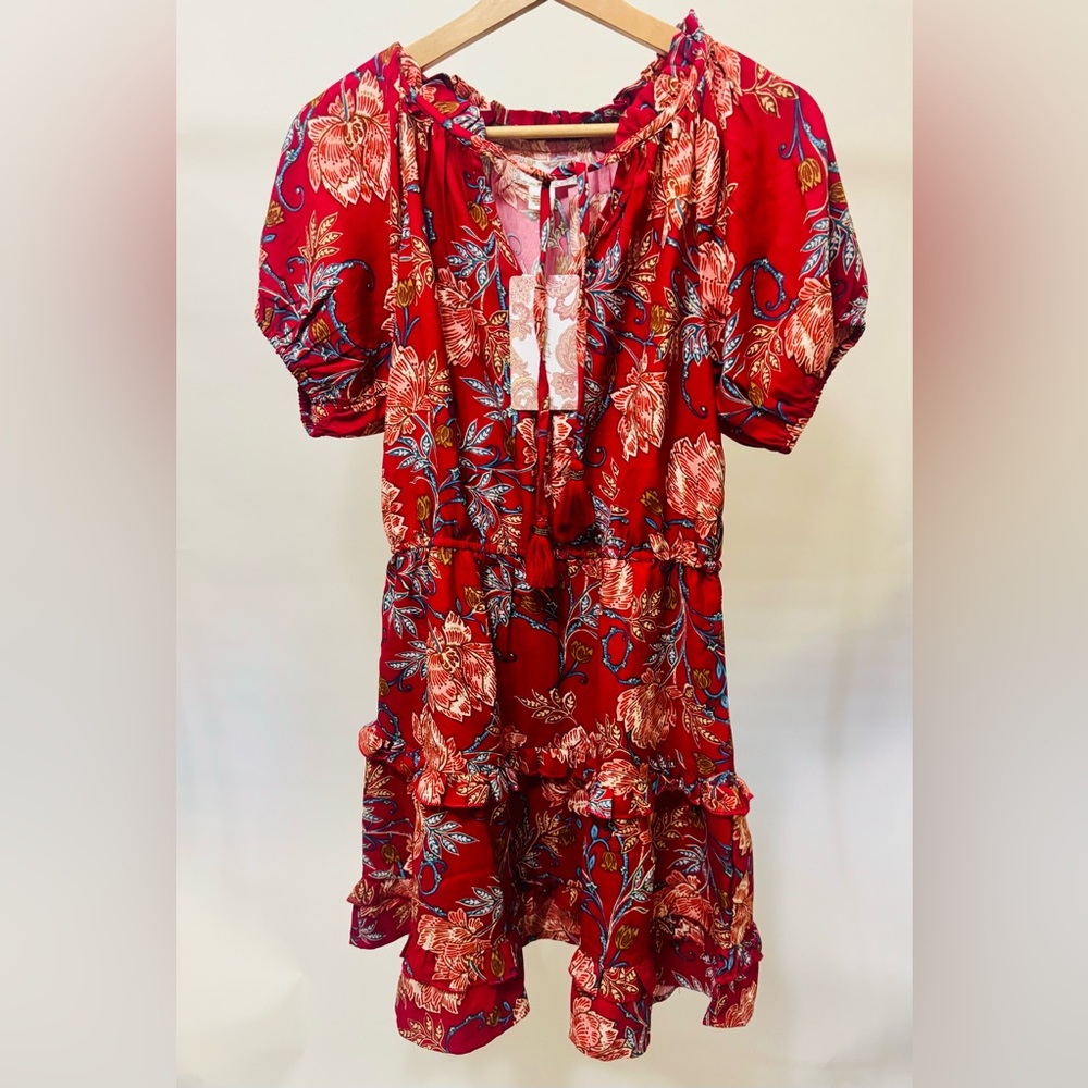 Red Floral Boho Dress - Band of the Free (size medium)